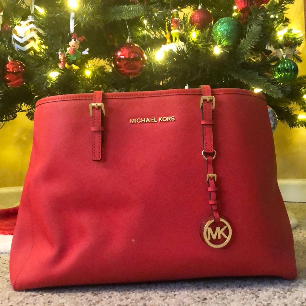 Red orange Michael Kors purse